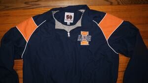ILLINOIS FIGHTING ILLINI 1/4 Zip Pullover Jacket Blue Orange 58 Sports